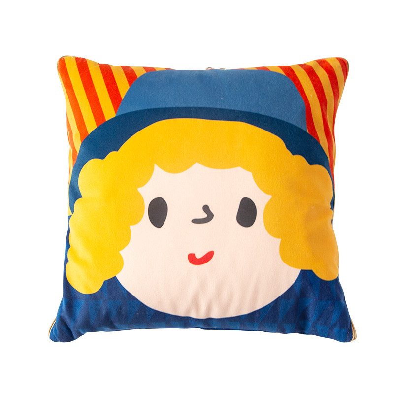 抱枕卡通情侣两用保暖毯珊瑚绒法兰绒办公室午睡抱枕被