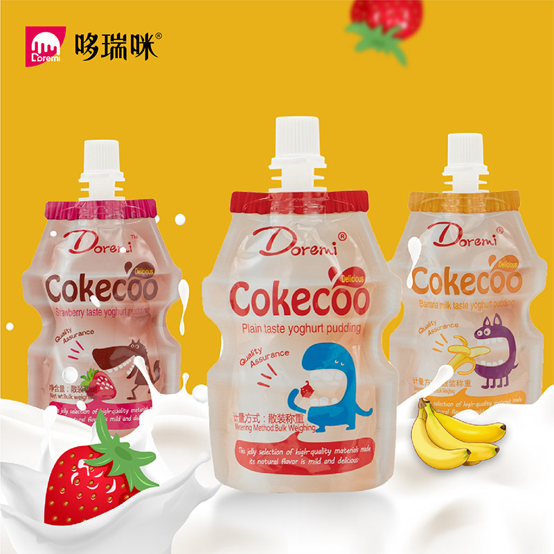 delicious哆瑞咪乳酸菌吸奶布丁草莓牛奶儿童食品含乳型果冻