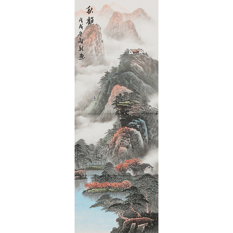 范智新玄关四季挂画过道字画装饰书房国画山水国画