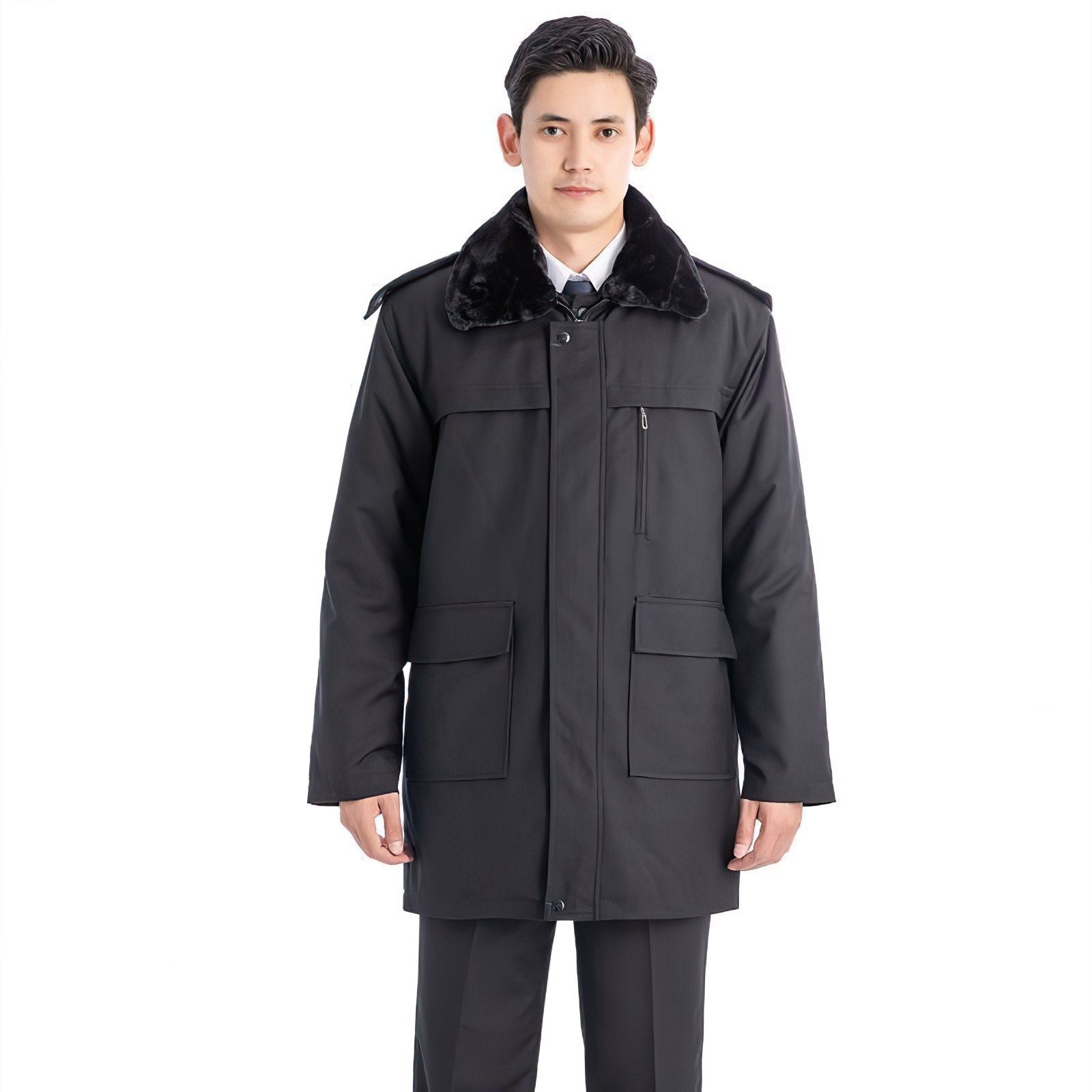 冬款法官院内工作服防寒服大衣羽绒服羊绒棉袄法院棉衣