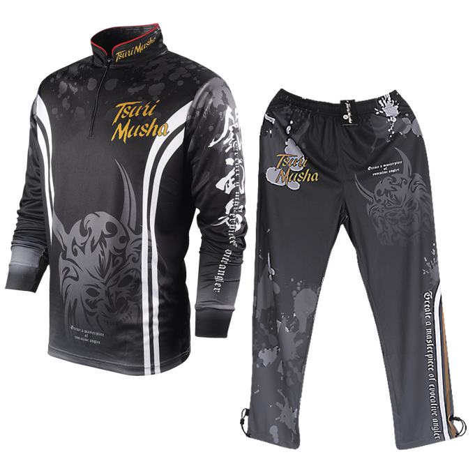 日本钓武者夏季钓鱼服男款路亚垂钓防雨防晒服套装透气防蚊防晒衣