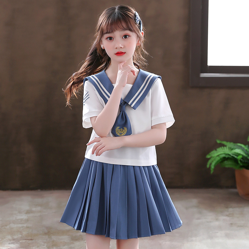 儿童jk制服夏季12岁女童日系学院短袖小学生学生校服