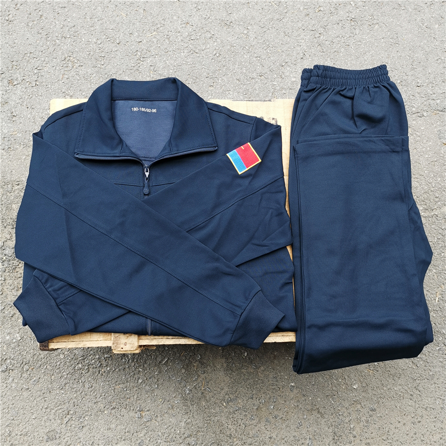 正品藏蓝色速干飞行员长袖训练服登山慢跑透气运动体能服户外夹克