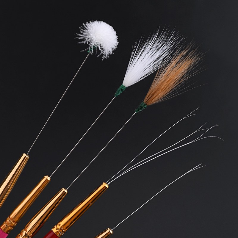 天艺鹅毛鸡毛棒鹤毛马尾采耳工具木柄多钟手柄耳勺