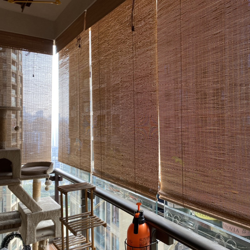 竹帘窗帘卷帘家用升降遮光阳台遮阳防晒通风卷帘