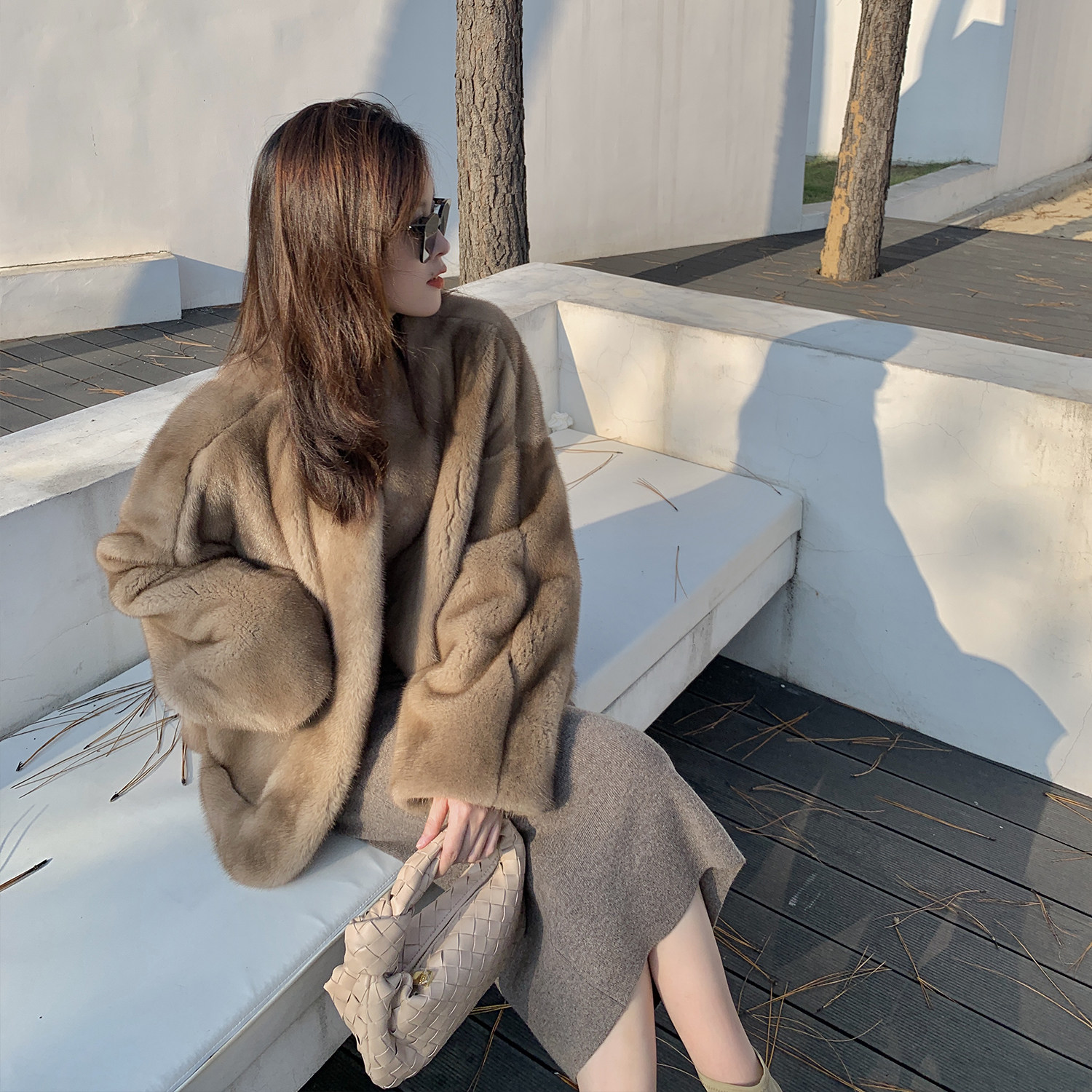 杨小妖 大小姐 气质名媛紫标级水貂皮草外套女整貂皮