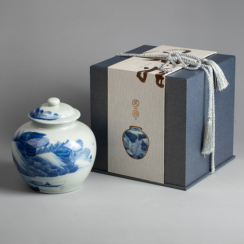 茶叶新年高档陶瓷包装盒礼盒红茶绿茶龙井茶通用茶叶罐