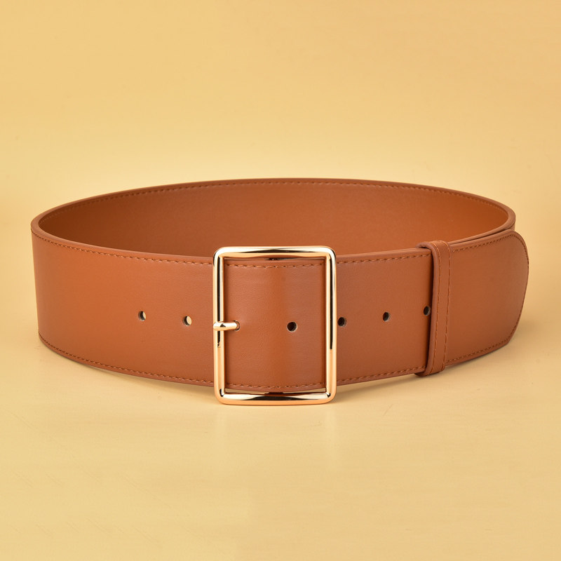 时尚简约针扣真皮皮宽腰带女配裙子衬衫装饰连衣裙腰带