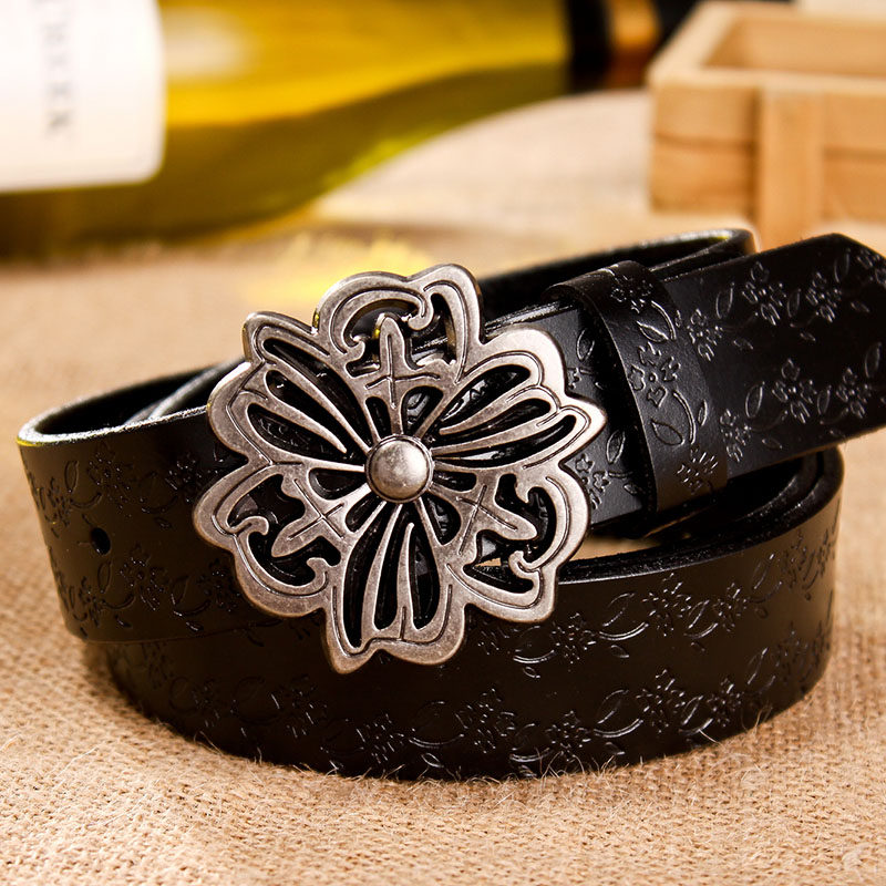 雕花腰带冷兵器复古真皮皮带牛皮时尚韩版装饰腰带