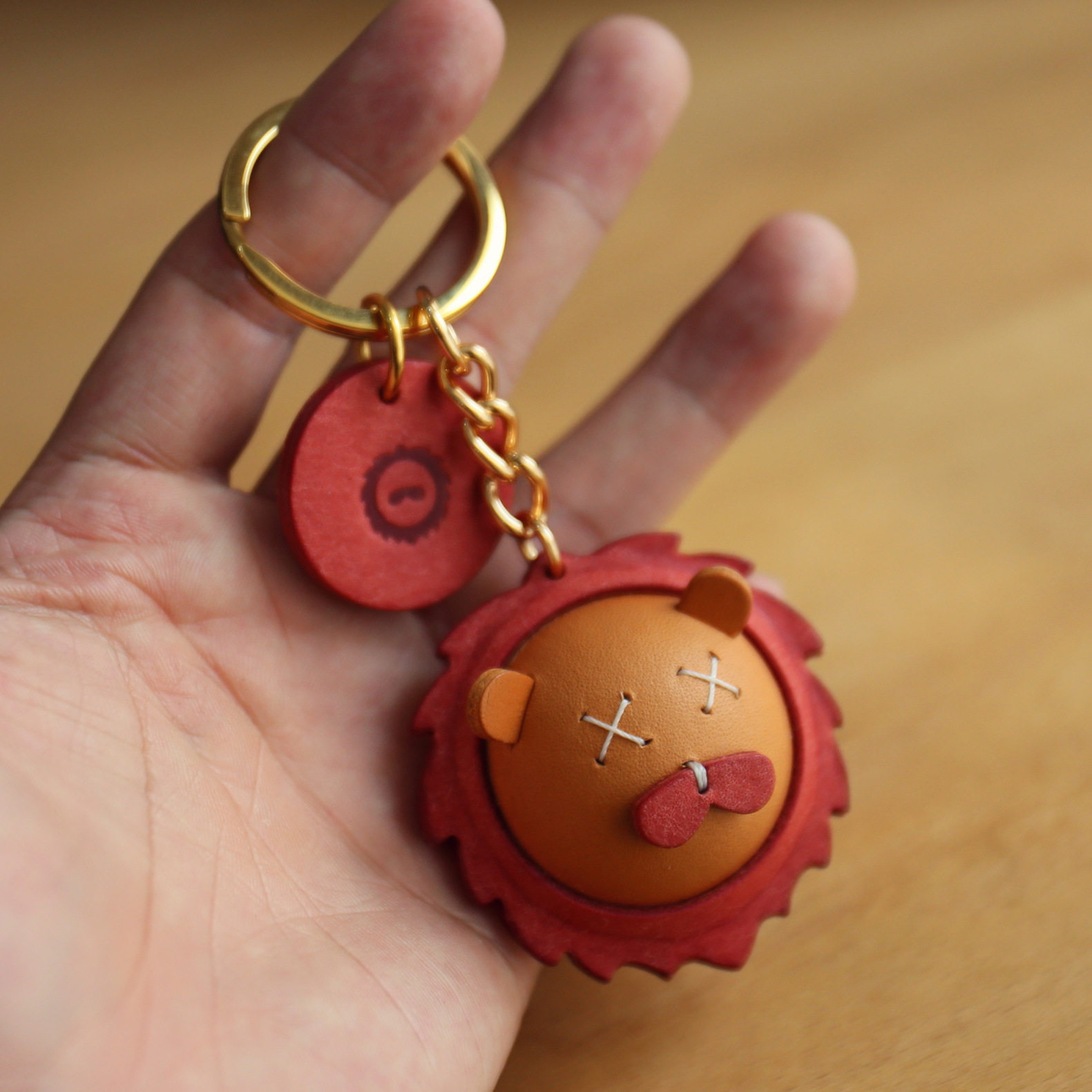 铃铛马骝手工皮革小物小狮子原创钥匙扣包挂饰挂饰包包定制