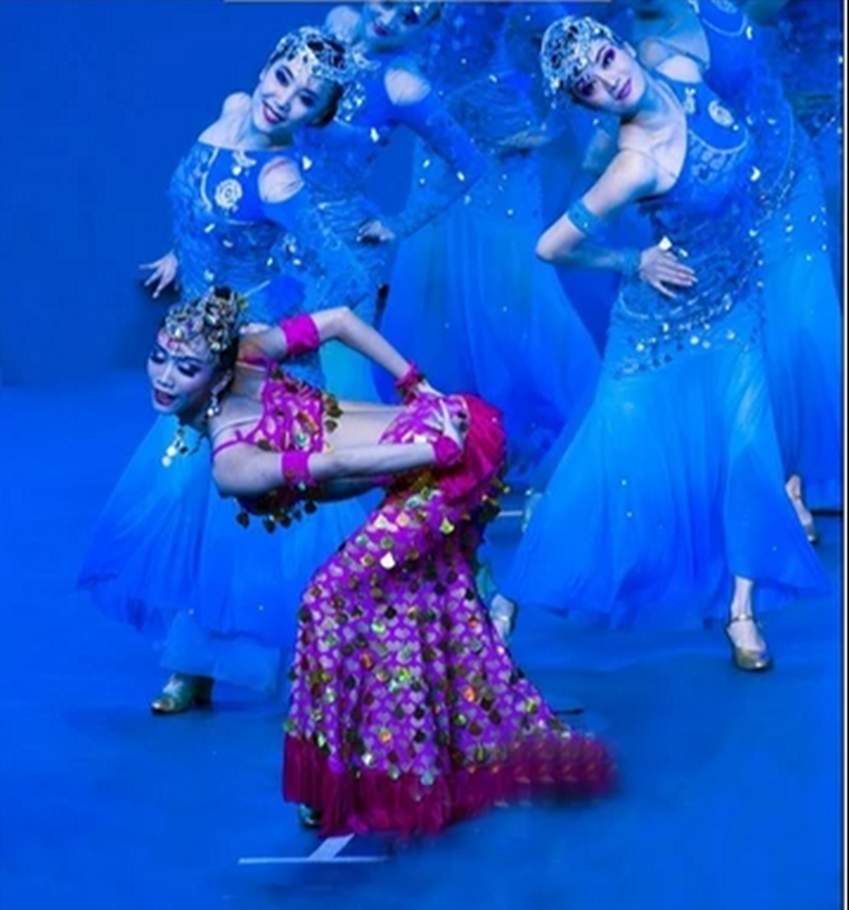 服装东方歌舞团原版印染傣族舞蹈年年有鱼表演鱼儿民族服装