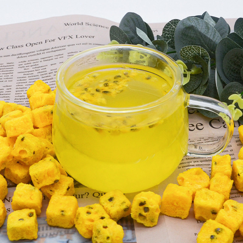 百香果包冷冻泡水块果脯冷冻果茶冻干饮水干冲茶果冻干速溶水果块茶