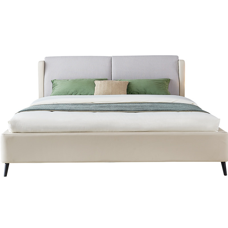 全友家居现代轻奢皮布床简约主卧室布艺床软床ins皮布床105175
