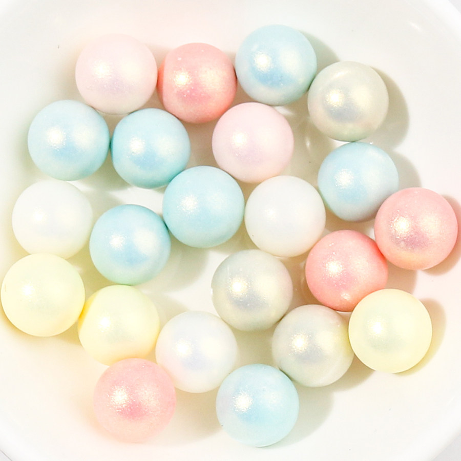 仿珍珠彩色珠子圆珠奶油胶手机壳饰品小配件diy材料手工水晶滴胶