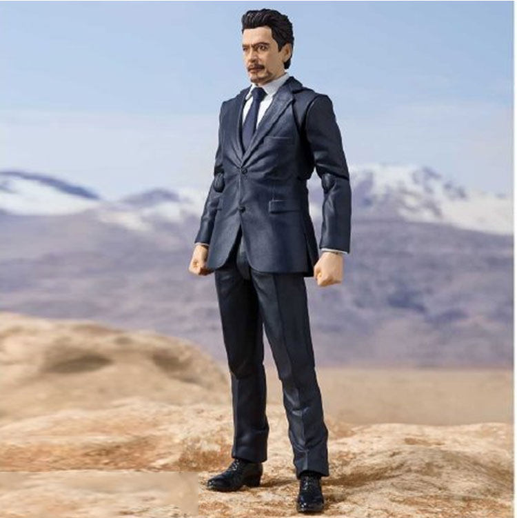 万代限定shf钢铁侠托尼史塔克西装打铁便服可动手办