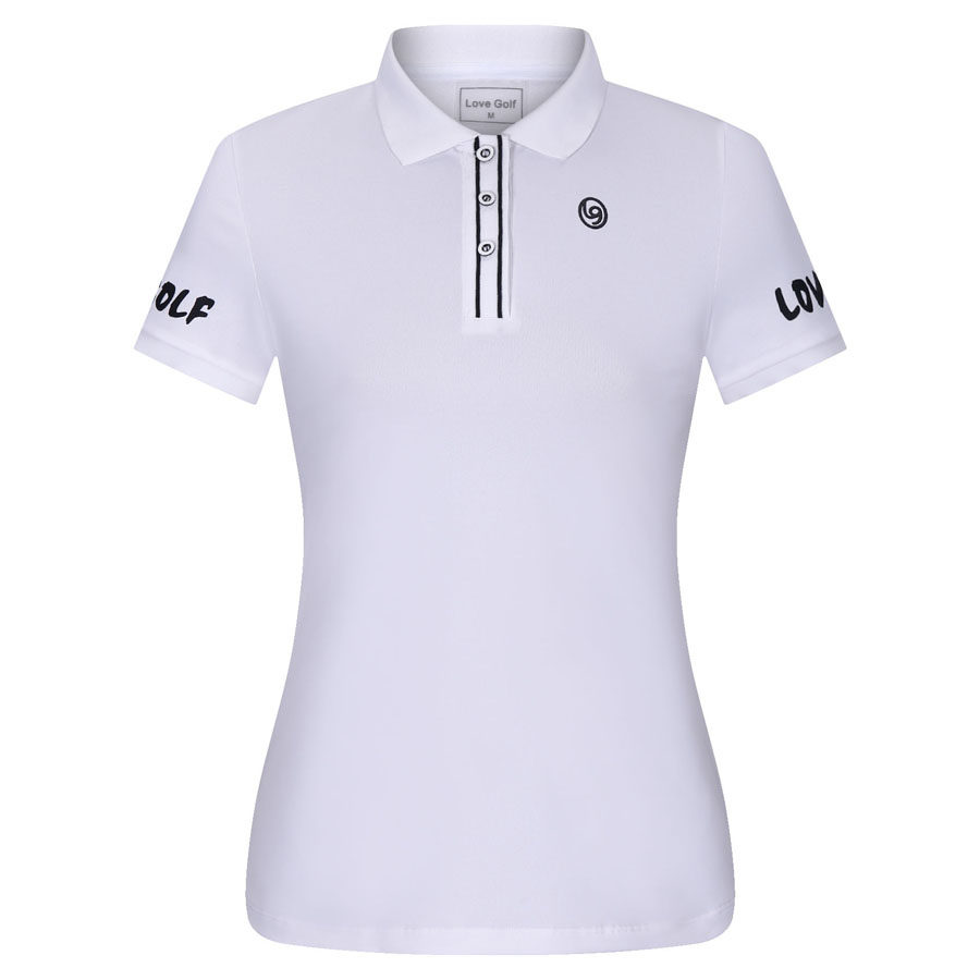 高尔夫衣服短袖恤翻立领女士球衣修身透气运动高尔夫服装