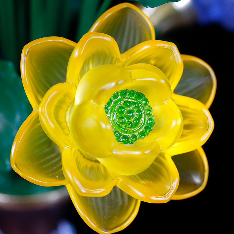 led七彩琉璃莲花电子酥油油灯佛供藏式家用插电荷花灯