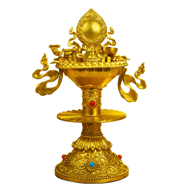 纯铜五妙欲佛堂摆件藏传佛教密宗供品室内佛堂摆件纯铜摆件五欲供