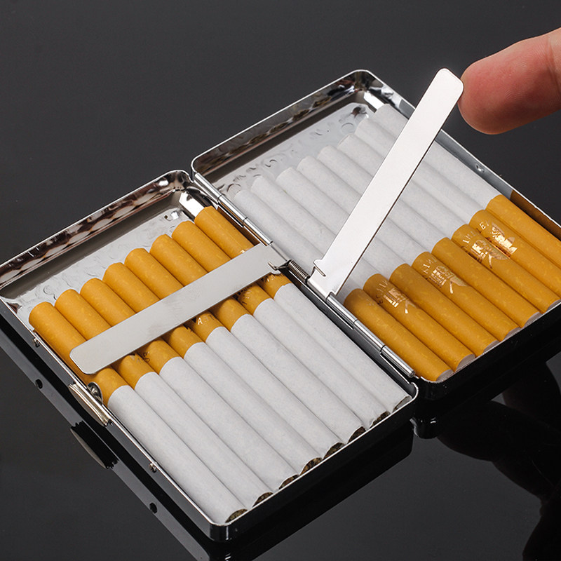 烟盒新款16支10cm便携超薄金属防压防潮普通烟盒