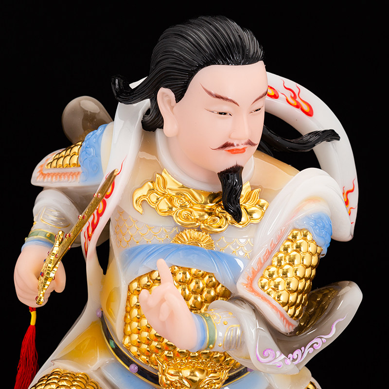 上帝汉白玉玄天神像真武大帝祖师北帝北极真君摆件