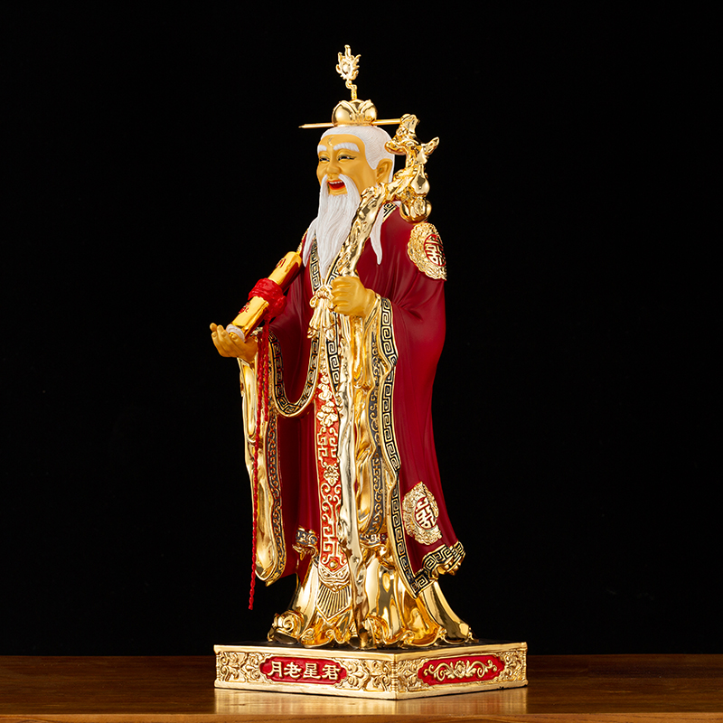 月老神像姻缘寺庙月下老人红绳站像喜神媒神家居摆件