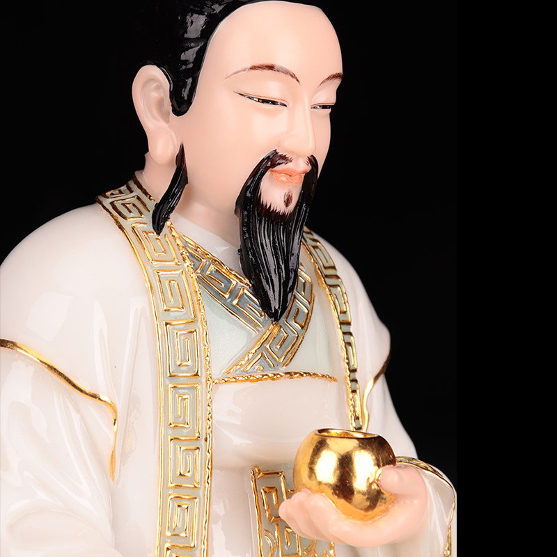 太乙救苦天尊神像16寸坐骑真人汉白玉居家供奉摆件