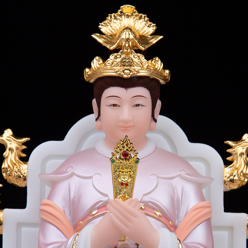 泰山汉白玉碧霞元君泰娘娘神像圣母老母奶奶佛像摆件