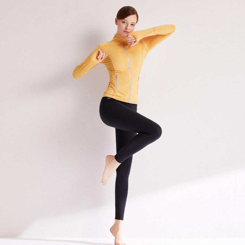 优卡莲瑜伽服女vjw039修身长袖防晒透气网纱跑步健身速干运动外套