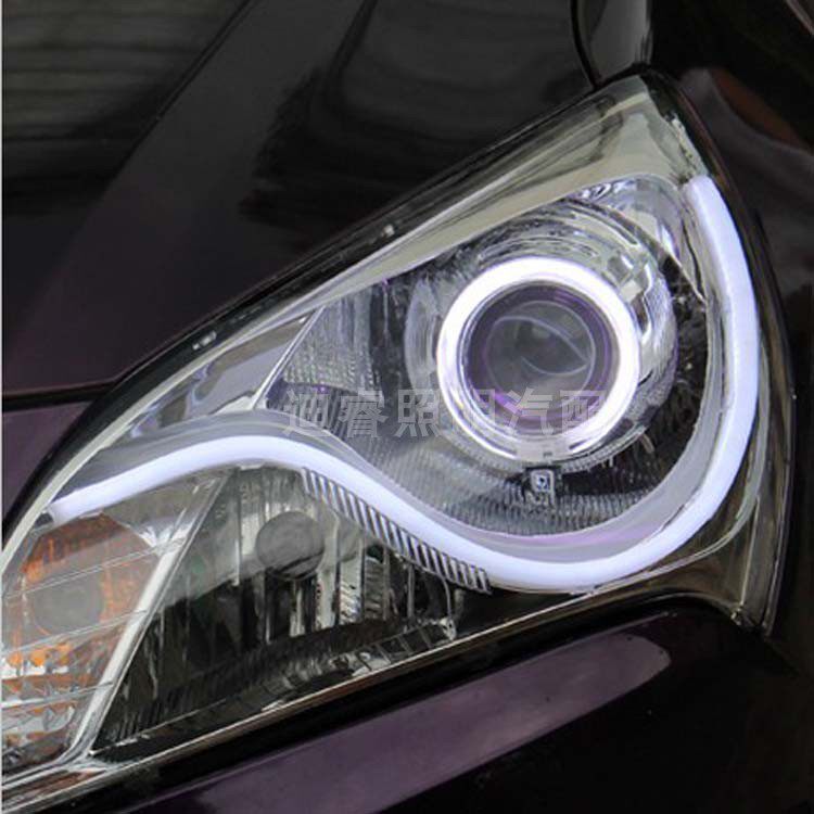 11款新悦动大灯总成改装气灯双光透镜hid氙气灯