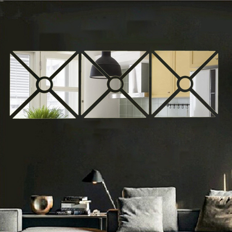 立体镜面墙贴客客厅玄关卧室背景墙水晶3d立体墙贴