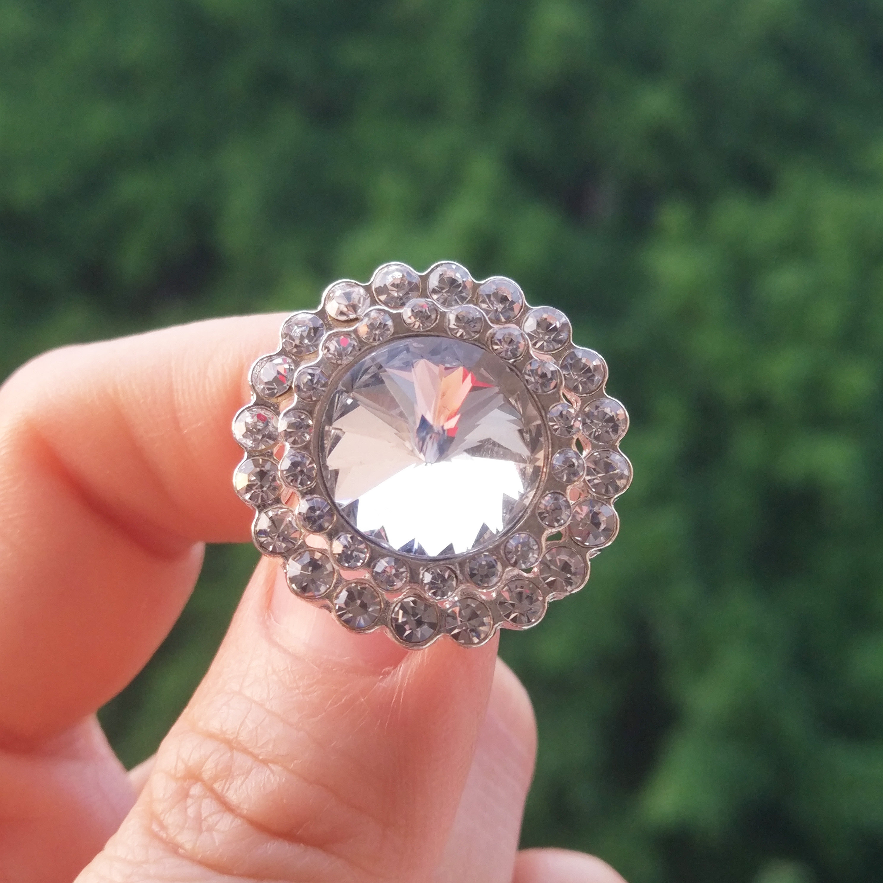 百搭精品钻石水晶纽扣尖面满天星金属镶钻毛呢纽扣