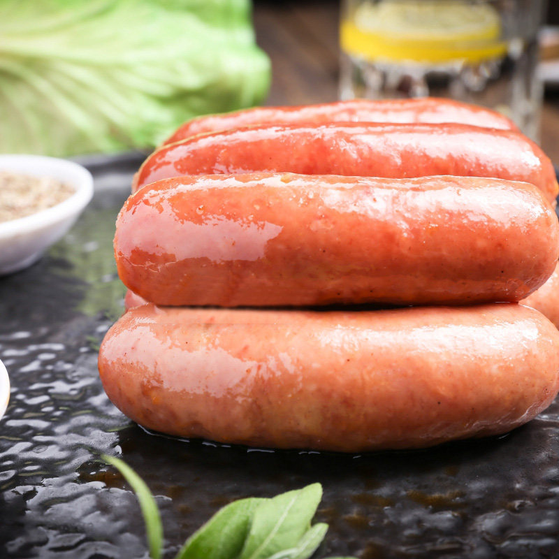 益多手工香肠鲜肉热狗烤肠火腿肠640g3包烧烤香肠