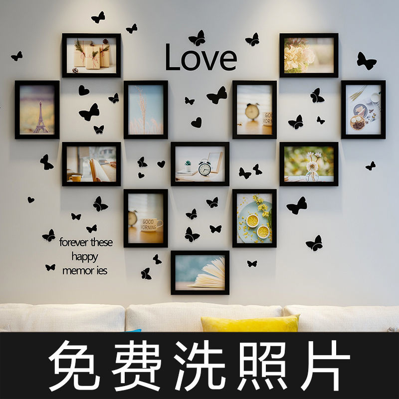 网红客厅创意房间照片墙背景装饰品免打孔