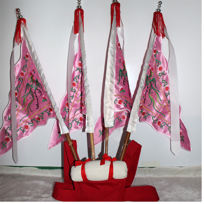 舞台表演道具成人儿童戏曲旗背舞蹈打鼓双面民族服装