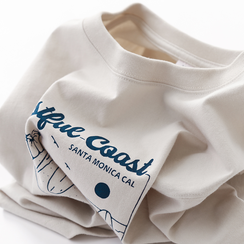 K先生2022夏季重磅厚实精梳纯棉男女通穿原创印花纯棉圆领短袖T恤