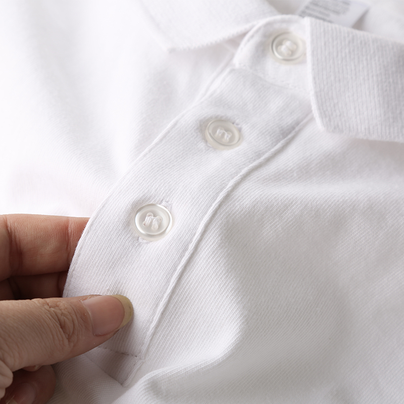 210g重磅精梳棉纯色短袖polo衫 纯棉保罗衫简约校园男女款翻领T恤