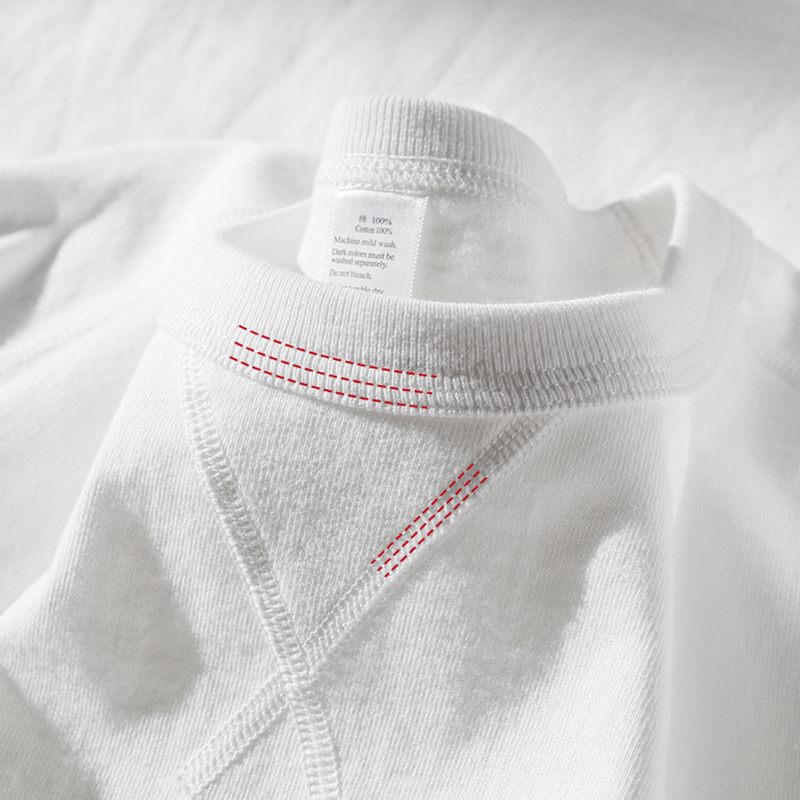 美式复古重磅300g阿美咔叽四本针滚领厚实短袖T恤舒适绵柔打底衫