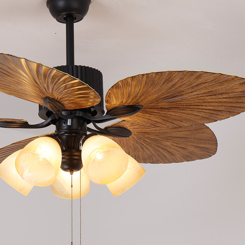 美式吊扇餐厅带灯电风扇欧式复古客厅家用带电扇吊扇