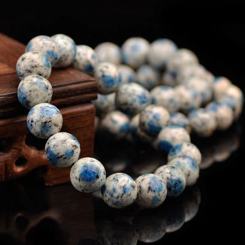 天然k2手链女手串能量石蓝稀有矿标水晶水晶花手链