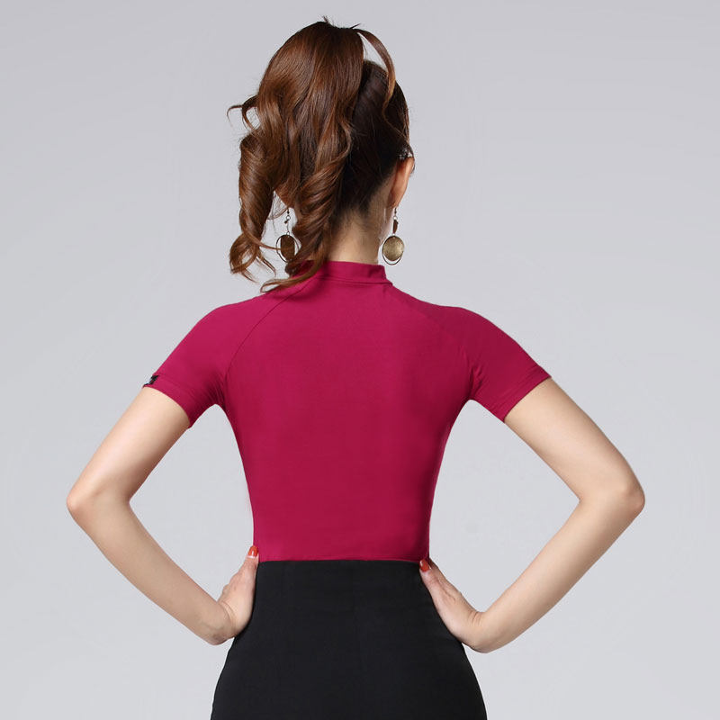 丹宝罗交谊舞上衣摩登舞服女拉丁练功恰恰恰恰舞舞蹈摩登舞上装