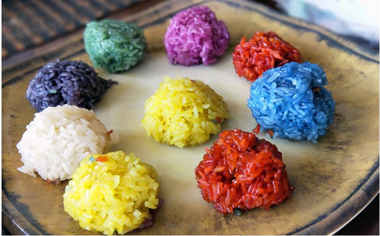 米饭云南文山特产五彩彩米五色米植物染色五色糯米