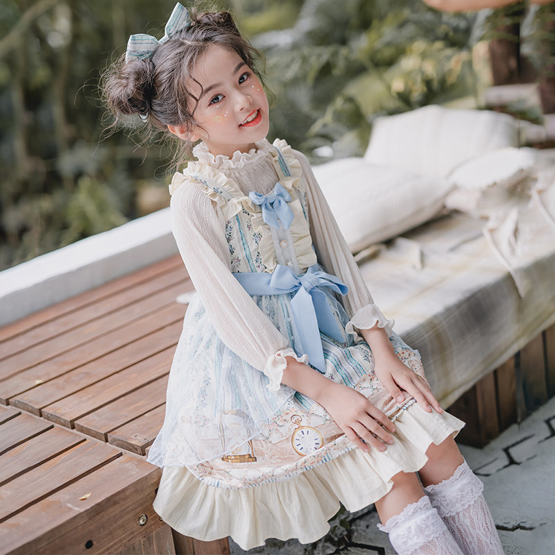 儿童洛丽塔jsk连衣裙日常lolita萝莉套装长袖内搭lolita洛丽塔