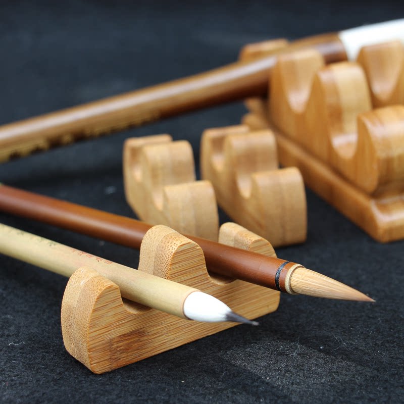 文房四宝书法绘画放置摆放用品竹制笔搁笔架笔托笔文房四宝