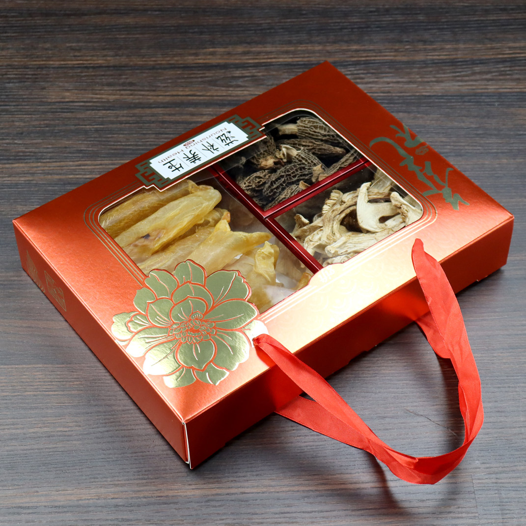 双拼养生礼盒滋补品通用包装盒海参石斛花胶枸杞礼品盒