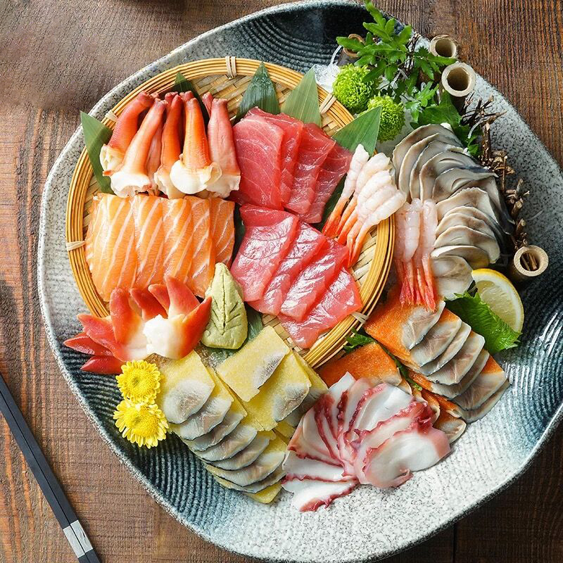 美光烧日式料理超大陶瓷刺身拼盘龙虾海鲜盘子盘