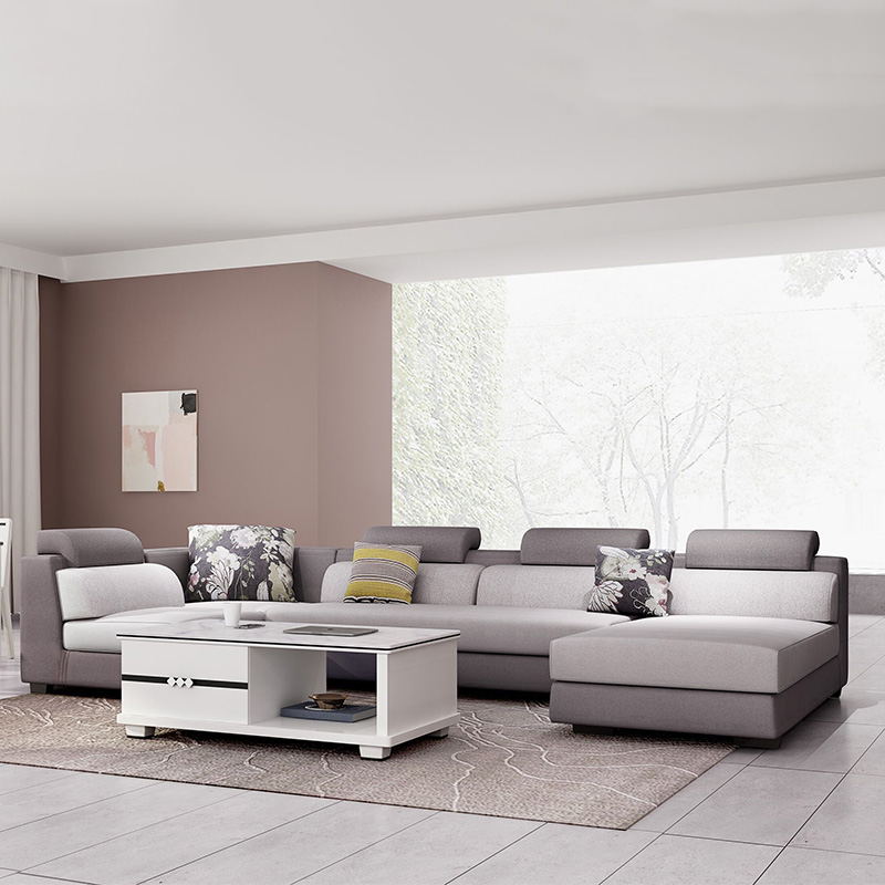 组合掌上明珠多人沙发现代大客客厅转角布艺沙发三人位布艺沙发