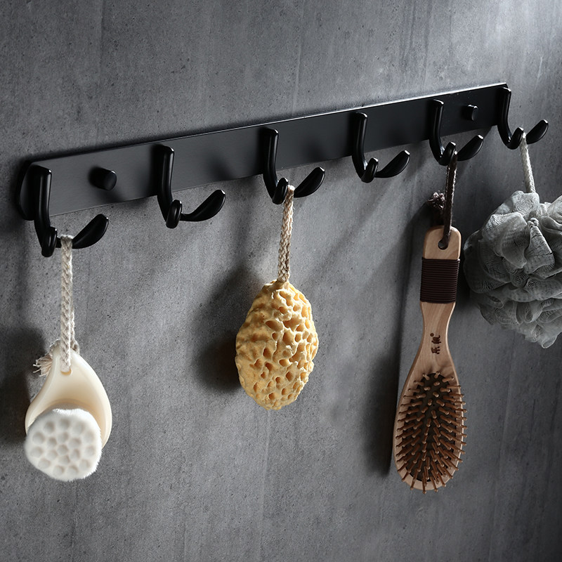 黑色衣帽钩双排钩 太空铝门后勾挂衣服挂钩仿古衣钩衣柜钩免打孔