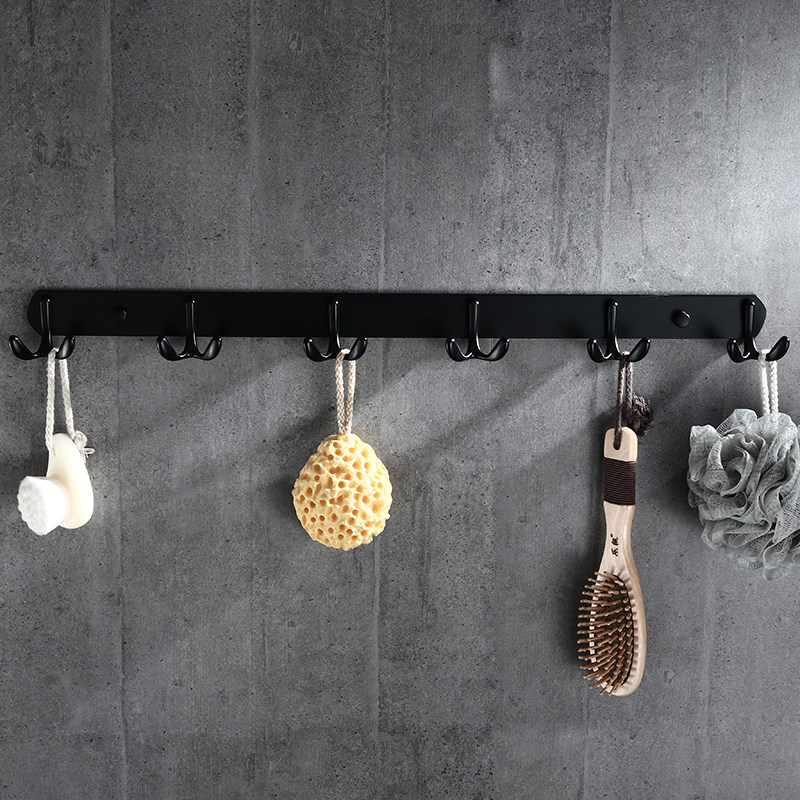 黑色衣帽钩双排钩 太空铝门后勾挂衣服挂钩仿古衣钩衣柜钩免打孔