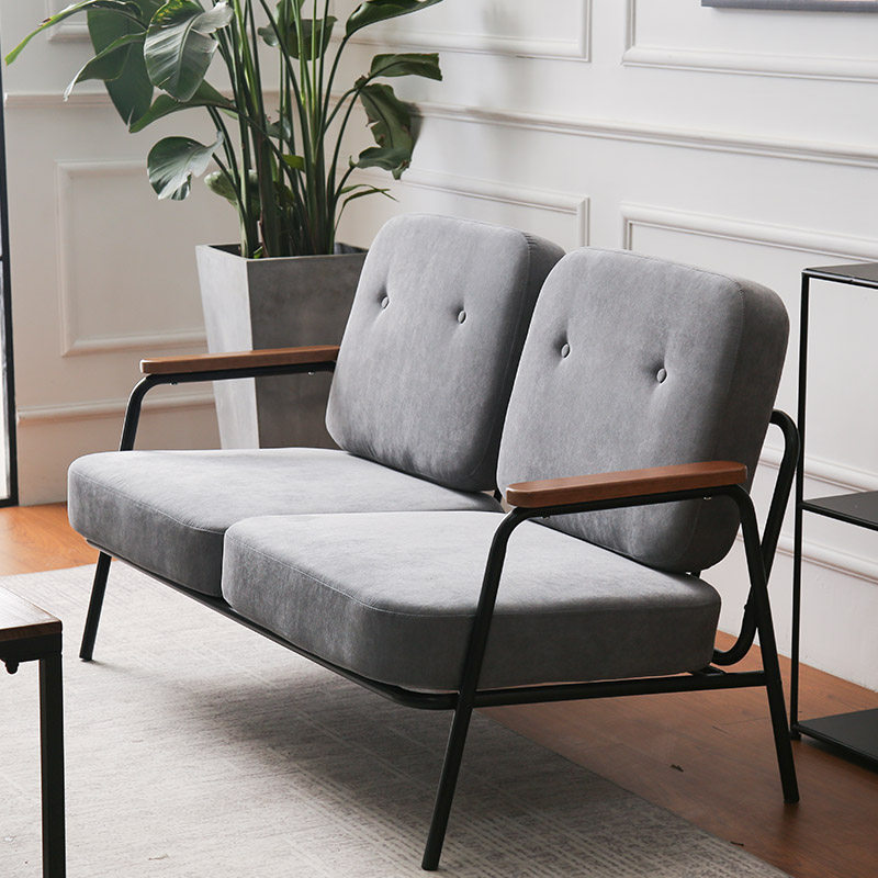 北欧铁艺沙发网红小户型客厅阳台服装店铁架复古铁简约现代双人椅