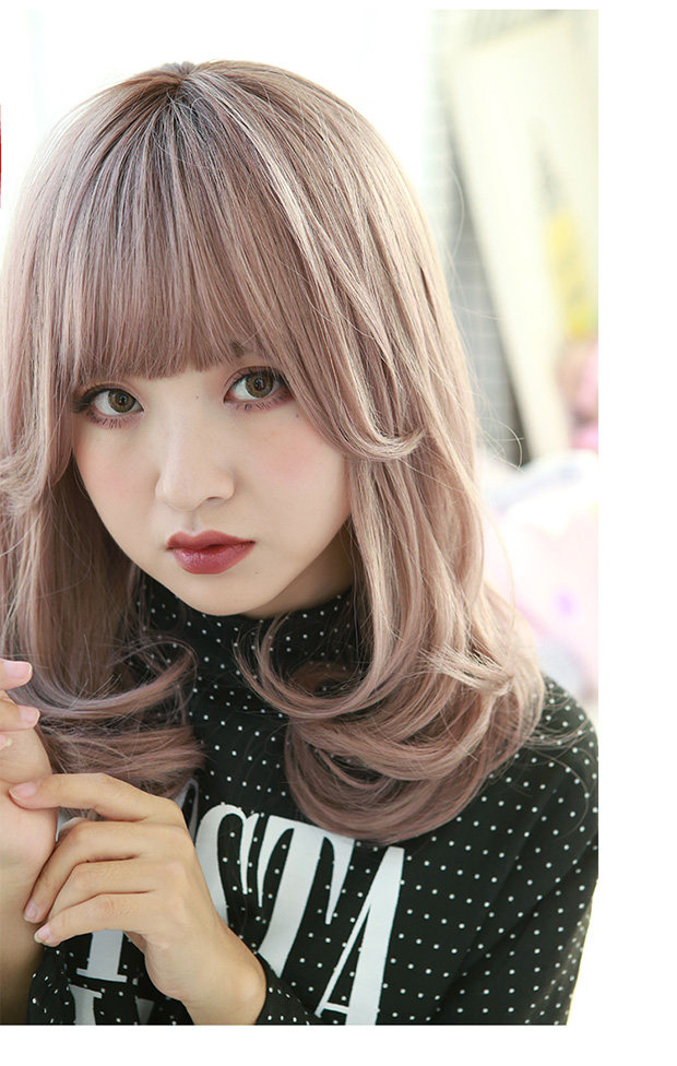 假发日系时尚原创发型设计天使的翅膀中发卷发梨花日常整顶假发